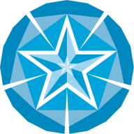 Austin Gem & Mineral Society circular blue badge with a faceted star, from the official AGMS site.