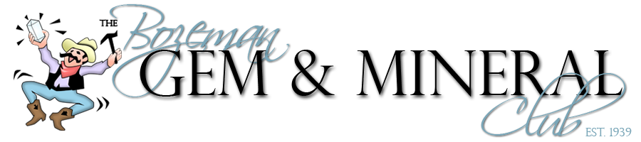 The Bozeman Gem & Mineral Club, Est. 1939 header logo from the official Bozeman Gem and Mineral Club website.