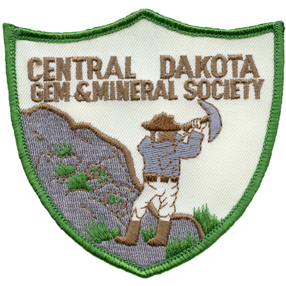 Central Dakota Gem & Mineral Society circular club logo with rock and mineral motifs, from the club's official WordPress website.
