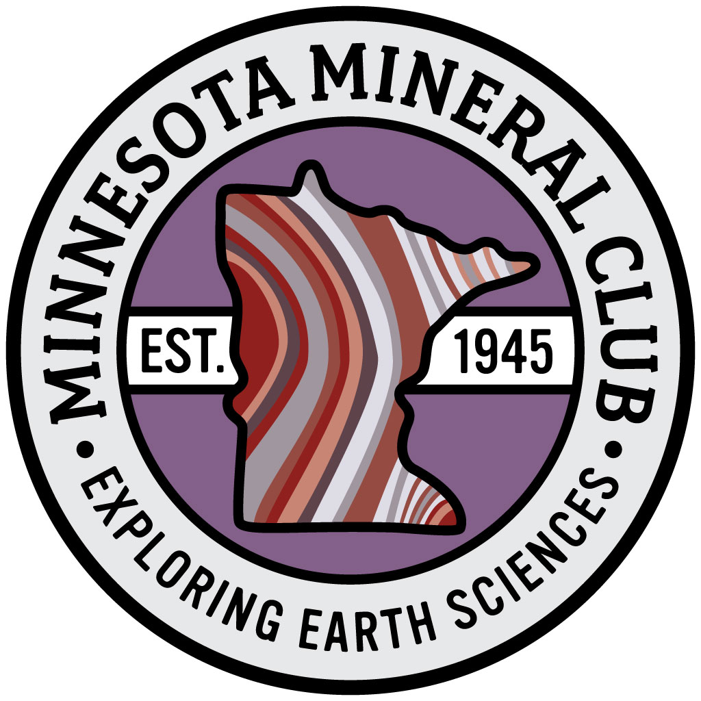 Minnesota Mineral Club blue circular badge with a crystal, from the official club site.